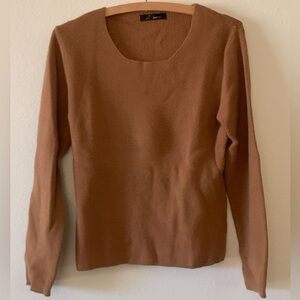 Cozy Brown Women's Scoop Neck Sweater